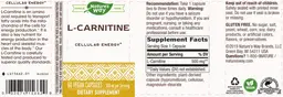 Label for L-Carnitine 500 mg