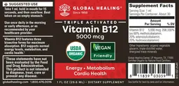 Label for Vitamin B12 5000 mcg
