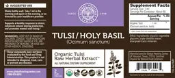 Label for Tulsi/Holy Basil