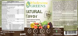 Label for Wholesome Greens Super Food Natural Flavor