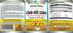 Label for Fish Oil 1300 mg Fresh Lemon Flavor