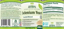 Label for Selenium Yeast 200 mcg