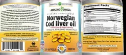 Label for Norwegian Cod Liver Oil 1000 mg Fresh Orange Flavor