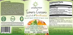Label for Turmeric Curcumin 750 mg