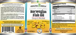 Label for Norwegian Fish Oil 1,250 mg Fresh Orange Flavor