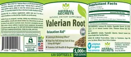 Label for Valerian Root 1,000 mg