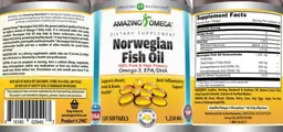 Label for Norwegian Fish Oil 1,250 mg Fresh Lemon Flavor