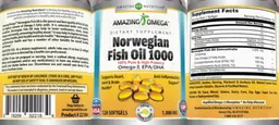 Label for Norwegian Fish Oil 1,000 mg Fresh Lemon Flavor