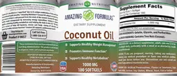 Label for Coconut Oil 1000 mg