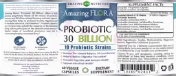 Label for Probiotic 30 Billion