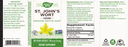 Label for St. John's Wort Herb 700 mg