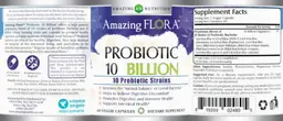 Label for Probiotic 10 Billion