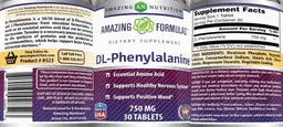 Label for DL-Phenylalanine 750 mg