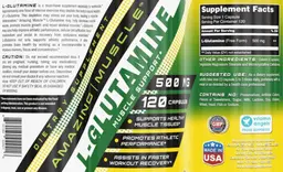 Label for L-Glutamine 500 mg