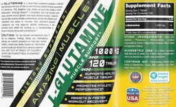 Label for L-Glutamine 1000 mg