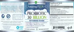Label for Probiotic 30 Billion