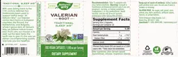 Label for Valerian Root 1,590 mg