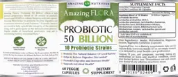 Label for Probiotic 50 Billion