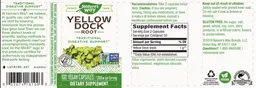 Label for Yellow Dock Root 1,000 mg