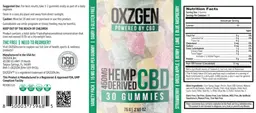 Label for Hemp Derived CBD Gummies 450 mg