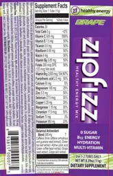 Label for Zipfizz Grape