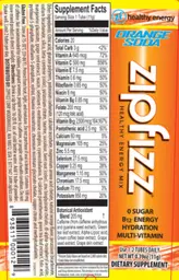 Label for Zipfizz Orange Soda