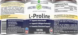 Label for L-Proline 500 mg