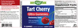 Label for Tart Cherry Ultra Gummies 1200 mg Cherry Flavor
