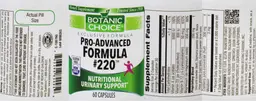 Label for Pro-Advanced Formula #220