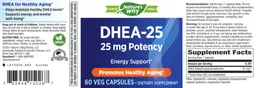 Label for DHEA-25 mg