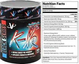Label for K-XR Preworkout Patriot Pop