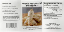 Label for American Ginseng Supreme