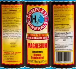 Label for Magnesium Concentrate