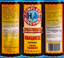 Label for Manganese Concentrate
