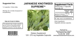 Label for Japanese Knotweed Supreme 750 mg