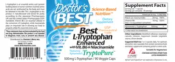 Label for Best L-Tryptophan 500 mg