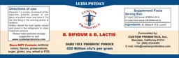 Label for B. Bifidum & B. Lactis