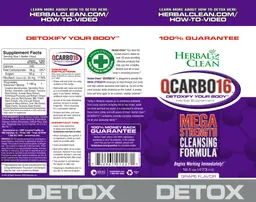Label for QCarbo16 with Eliminex Grape Flavor
