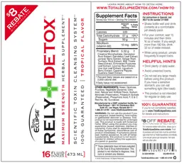 Label for Rely Detox Tropical Flavor