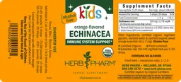 Label for Kids Orange-Flavored Echinacea Alcohol Free