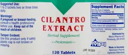 Label for Cilantro Extract