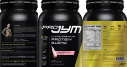 Label for Pro JYM Strawberry Milk