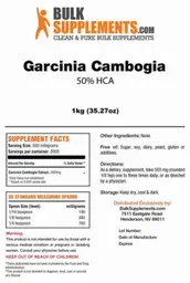 Label for Garcinia Cambogia 50% HCA