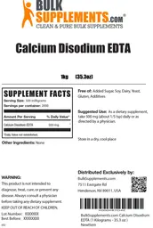 Label for Calcium Disodium EDTA