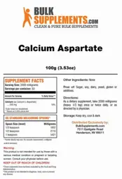 Label for Calcium Aspartate