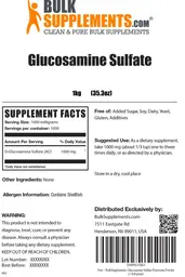Label for Glucosamine Sulfate