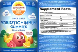 Label for Probiotic + Immune Gummies