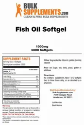 Label for Fish Oil Softgel 1000 mg