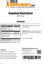 Label for Grapefruit Seed Extract (600 mg)