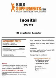Label for Inositol 600 mg